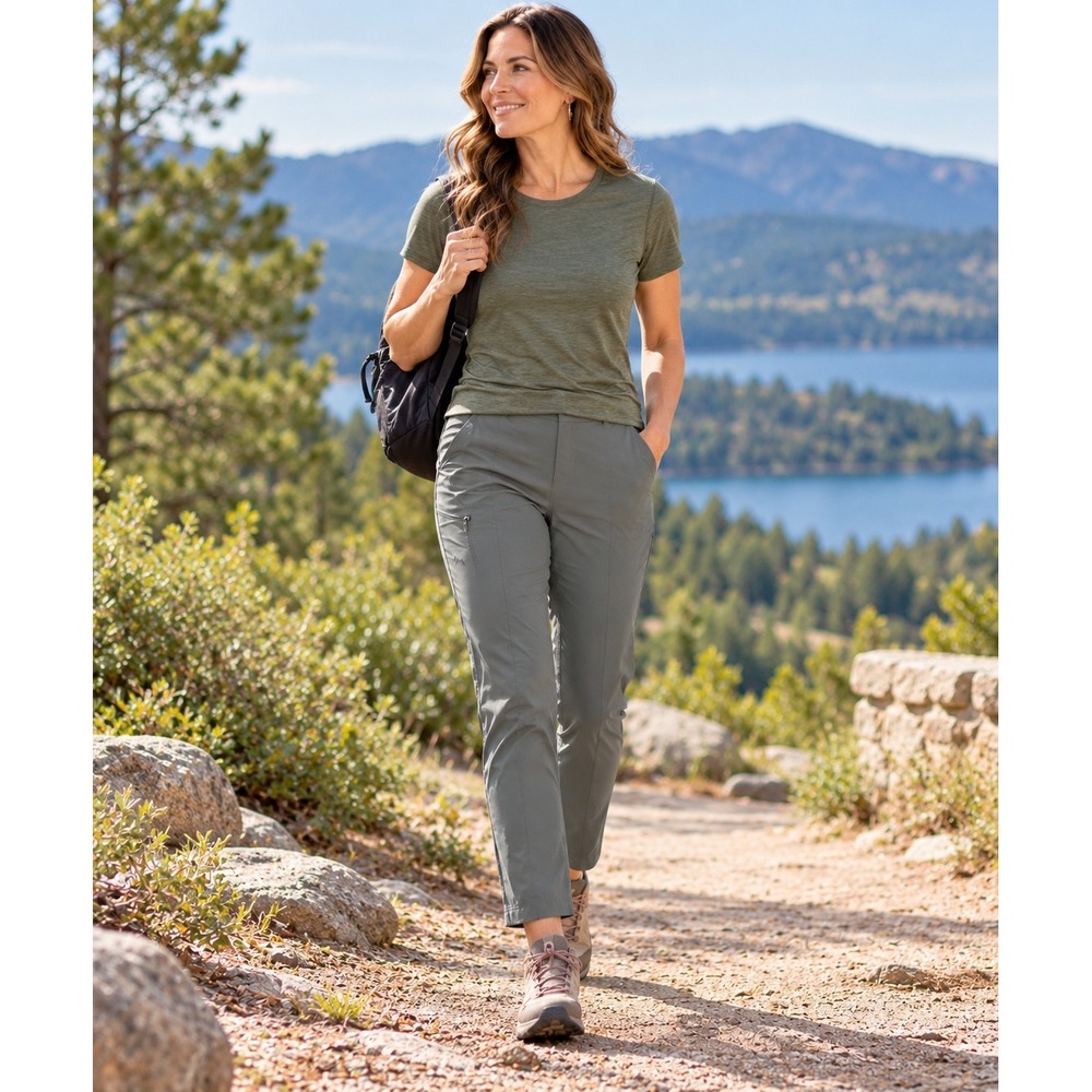 Columbia Womens Gray PFG Performance Chino Pants Fishing Hiking XL Short Granola